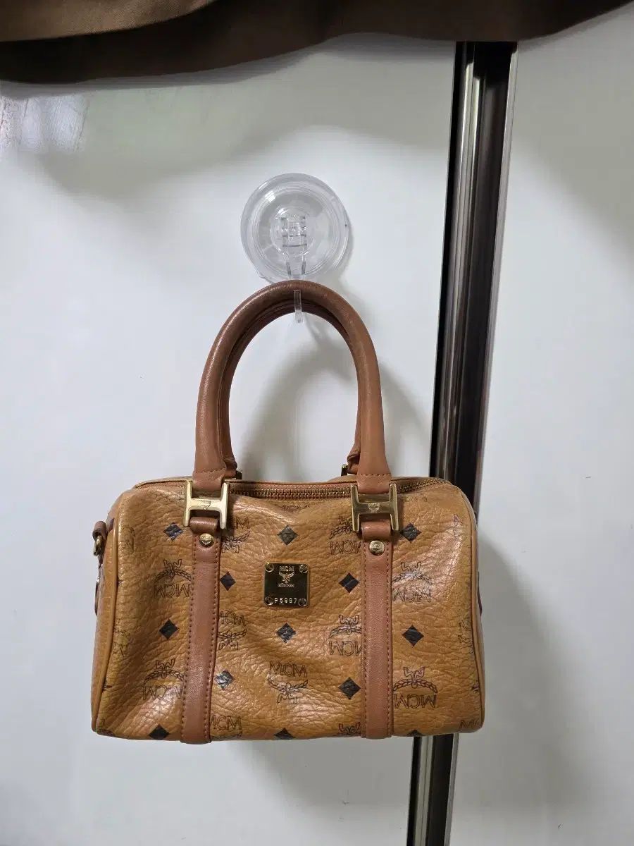 MCM ロゴ ボストンバッグ ブラウン トートバッグ
