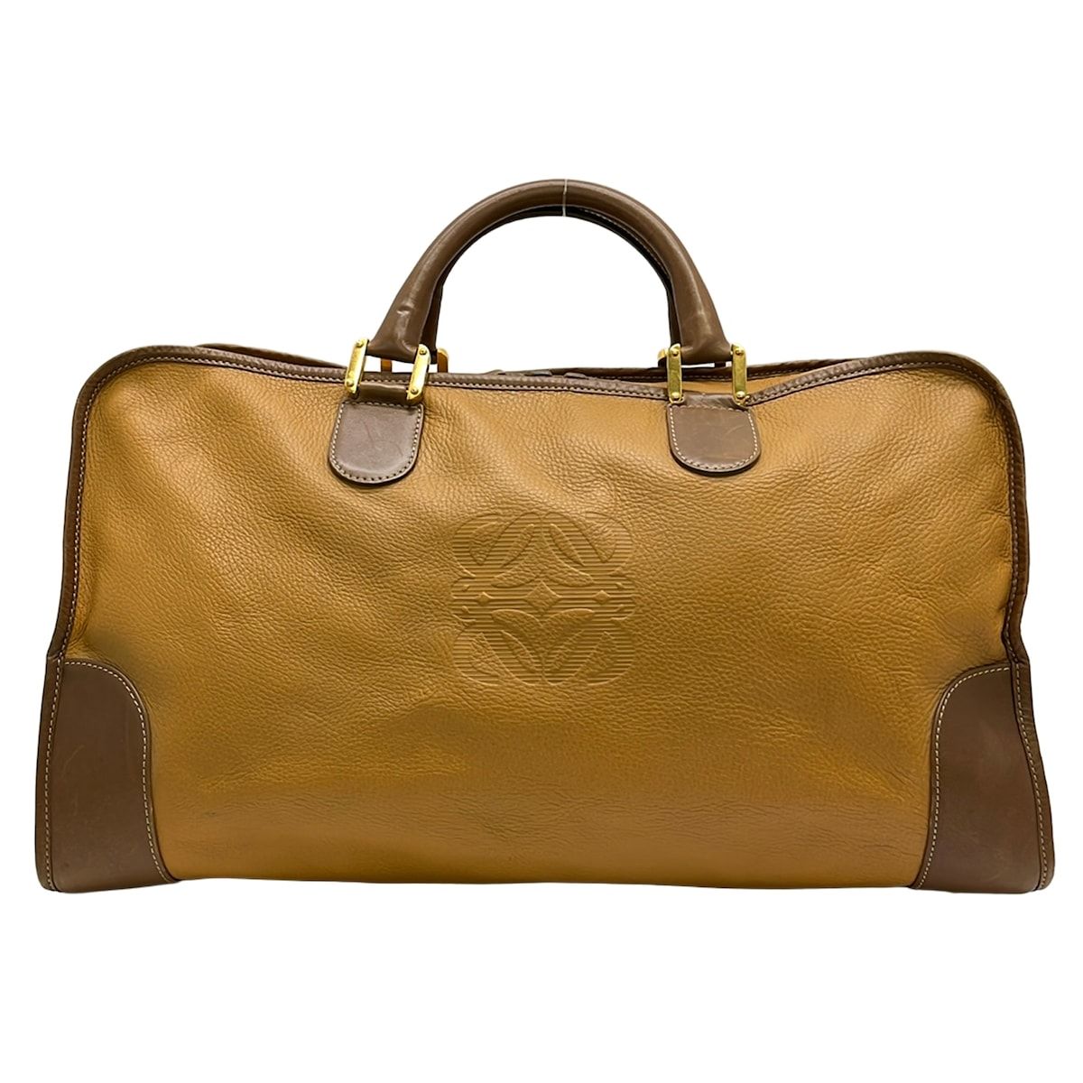 LOEWE(ロエベ) ボストンバッグ アマソナ ブラウン×ダークブラウン 本体ロックなし レザー