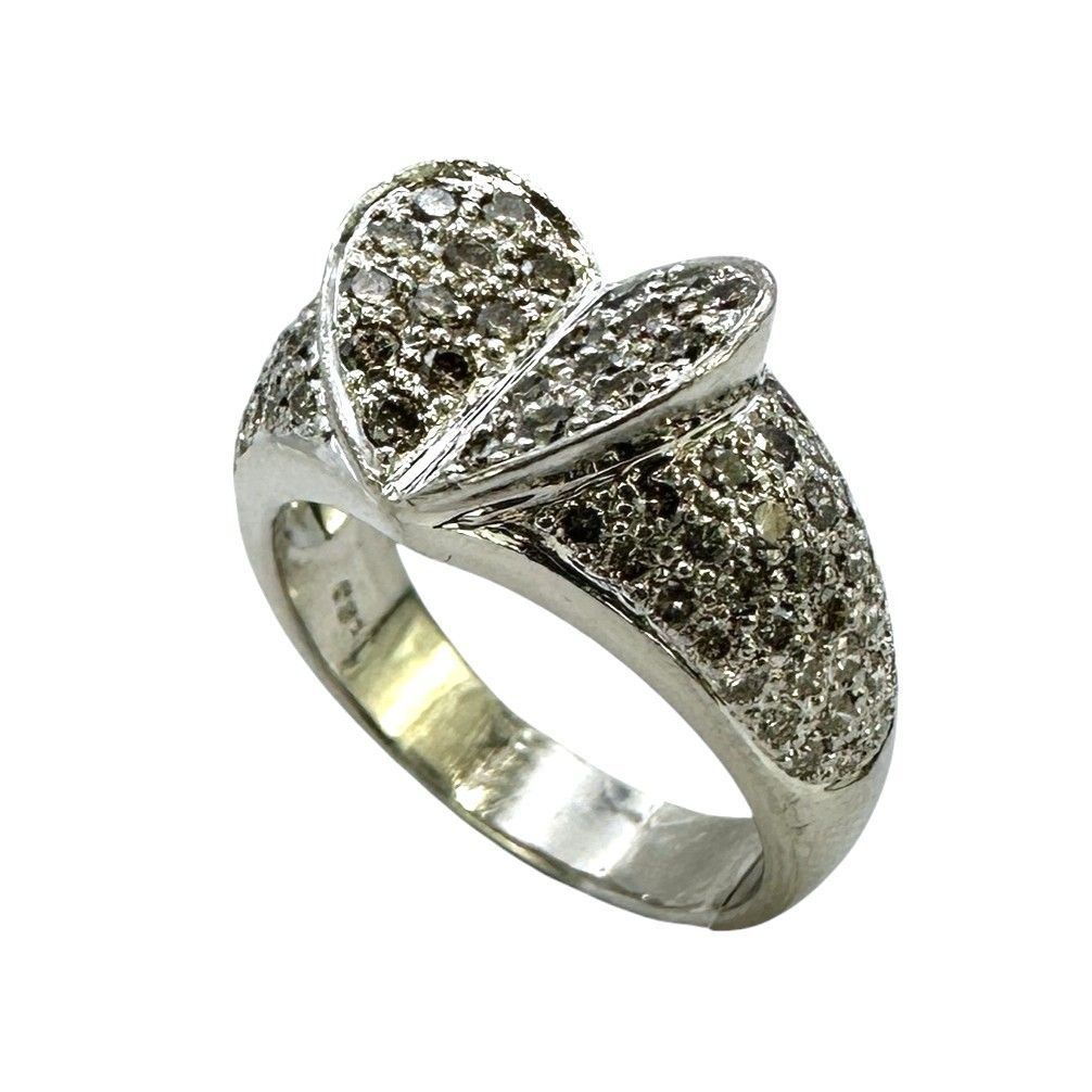 Pt900 デザインリング D1.30ct 12.6g 17号 ダイヤモンド レディース アクセサリー ジュエリー 指輪【中古】 USED-B【9356】