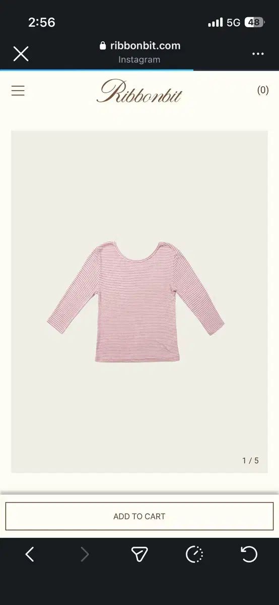 リボン빛キコTシャツ ピンク