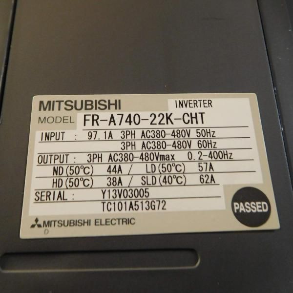 新品【 ★送料無料 】MITSUBISHI三菱電機 FR-A740-22K-CHT 380V 22KW用インバーター【6ヶ月保証】