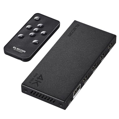 エレコム HDMI切替器 4K 60Hz 4入力1出力 リモコン付き 【自動・手動切替が選べる】 PS5・4 / Nintendo Switch/Fire TV Stick 他 DH-SW4KB41BK/E shu 9ac42d92