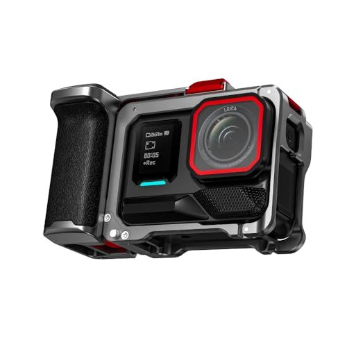 グリップキット Insta360 Ace Pro 2 / Ace Pro 対応 (ケージ付き), 拡張マウントバンドル with シャッターボタン クイックリリース コールドシュー, ハンドルホルダー アクセサリー shu a4a15484