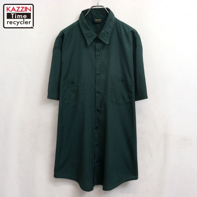80s vintage OSHKOSH 半袖 ワークシャツ メンズ XLサイズ相当 ビッグサイズ オーバーサイズ