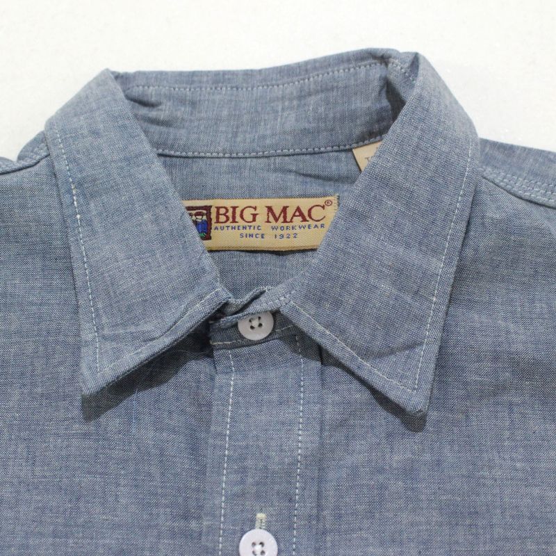90s USA製 vintage BIGMAC シャンブレー ワークシャツ メンズ 表記L