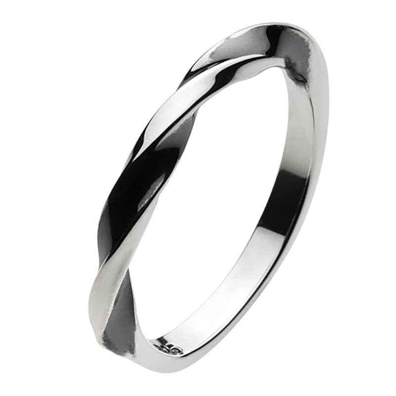 [フィグマート] シンプル ツイスト スリム リング【シルバー925 シルバーアクセサリー】 fr0478 21号 1
