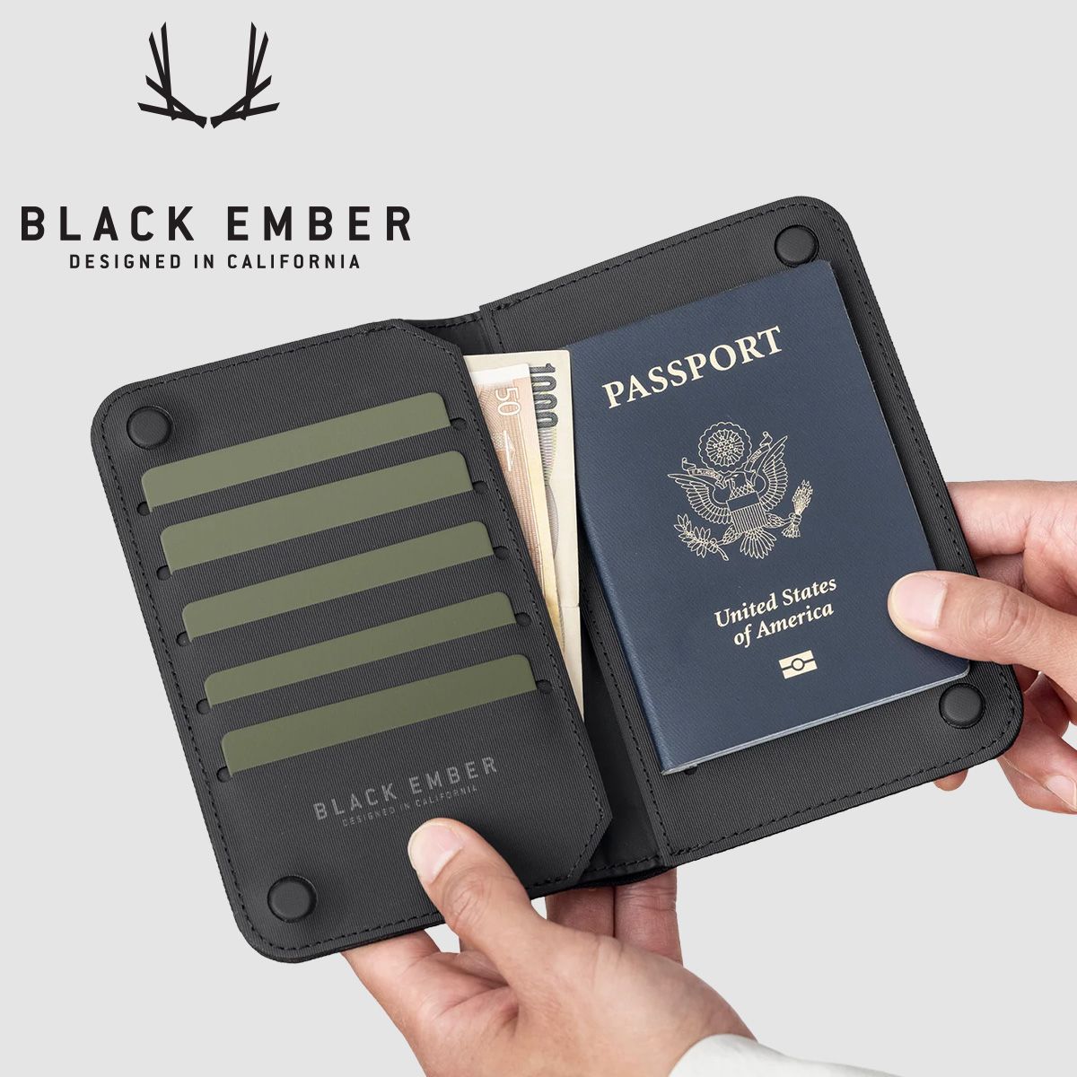 ブラックエンバー パスポートケース トラベルケース スリム 薄型 BLACK EMBER 7226003