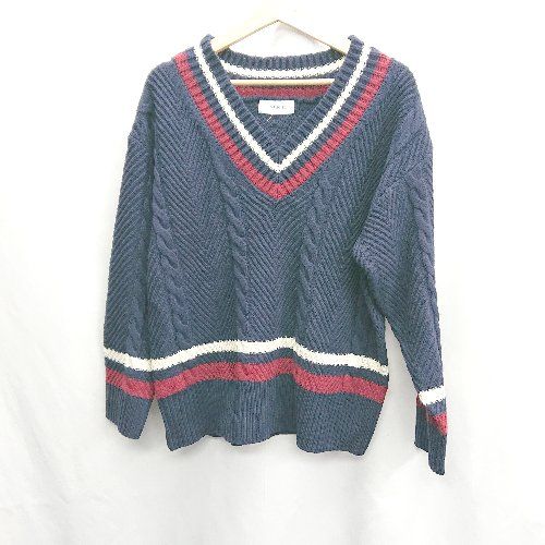 ◇ Simplicite シンプリシテェ 長袖 ニット サイズF ネイビー レディース E 【1406050088293】