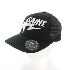 セントマイケル SAINTMICHAEL × A BATHNIG APE 26SS BAPE_MESH CAP ロゴ メッシュキャップ 帽子 OS ブラック 黒 SM-MK3-0000-C59