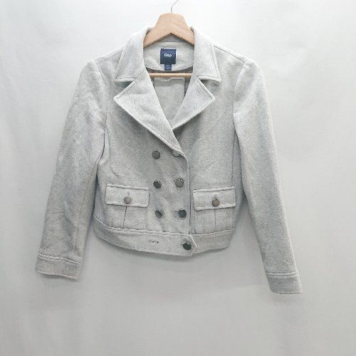 ◇ GAP ギャップ 長袖 ステンカラージャケット サイズM グレー レディース E 【1406050098223】