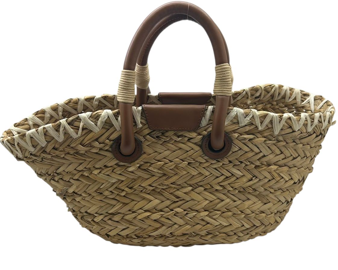 【中古】ANYA HINDMARCH アニヤハインドマーチ スモールバスケット ローブアイズ ラフィア ナチュラル かごバッグ ハンドバッグ SMALL BASKET ROPE EYES レディース お洒落 【ブランドギャラリー東心斎橋店】 中古】ANYA HINDMARCH アニヤハインドマーチ スモールバスケット