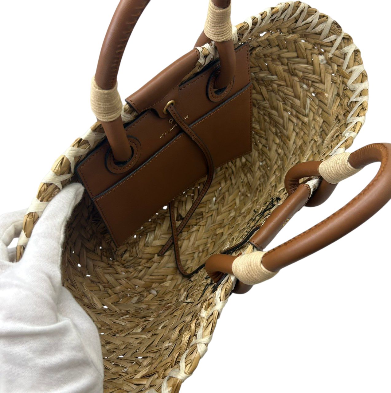 中古】ANYA HINDMARCH アニヤハインドマーチ スモールバスケット
