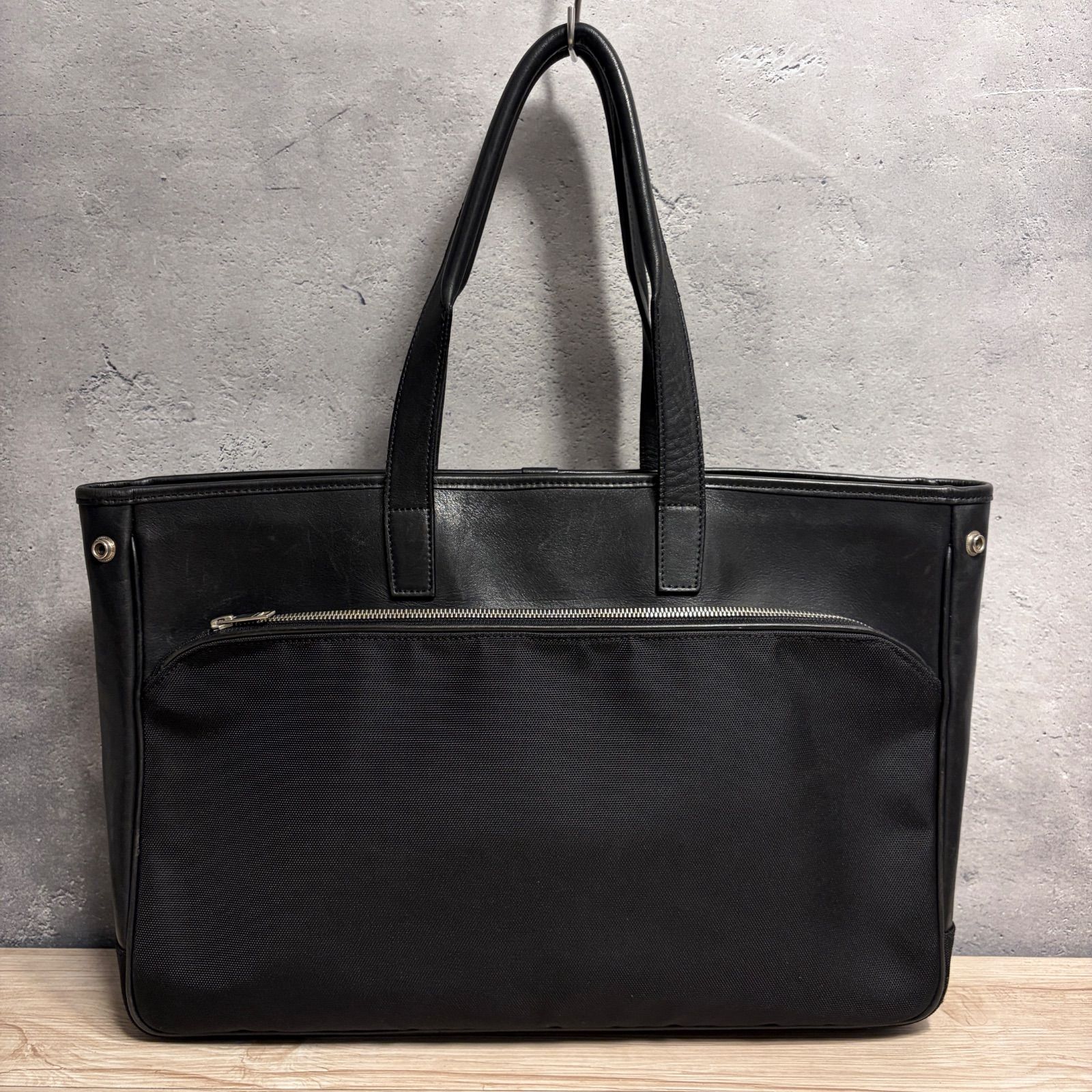✨θ↓-947 PORTER RAW ビジネスバッグ ブラック レザー トートバッグ 
