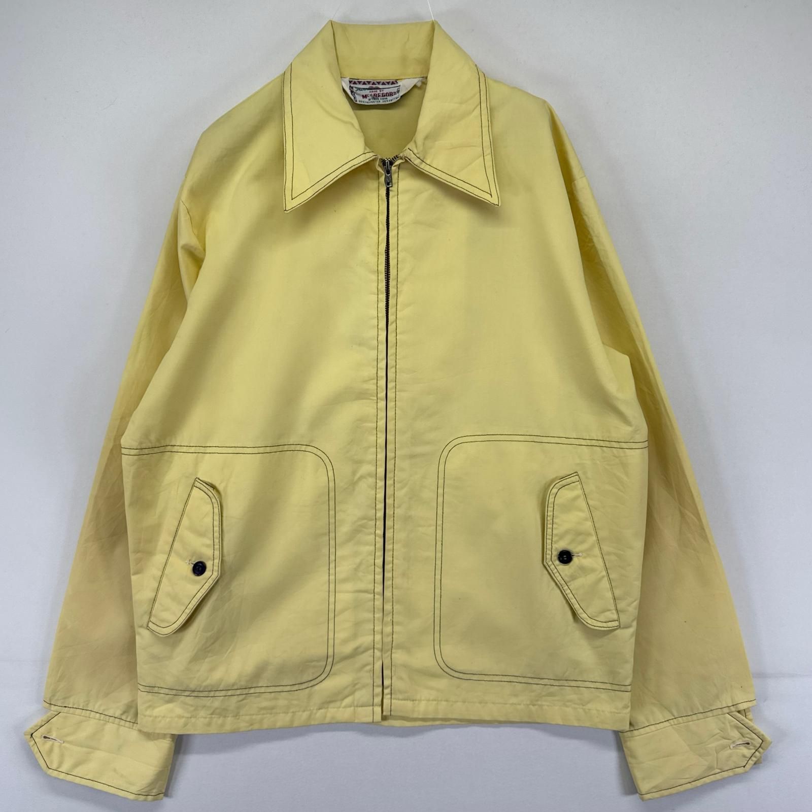 古着 70's/70年代 ヴィンテージ マクレガー McGREGOR ジャケット フルジップ スイングトップ 38 イエロー系 無地 メンズ