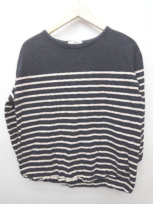 ◇ JOURNAL STANDARD relume ボーダー 長袖 バスクシャツ Tシャツ サイズF ブラック ベージュ レディース P 【1406180045982】