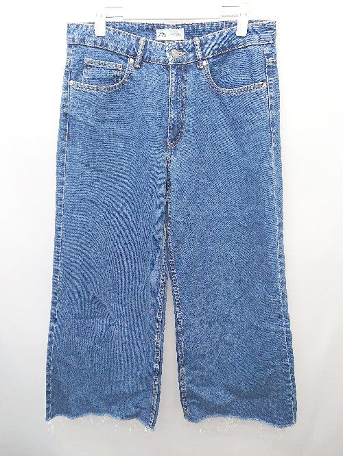 ◇ ZARA ザラ カットオフ デニム ワイドパンツ サイズEUR 38 USA 06 MEX 28 ブルー系 レディース P 【1406180045791】