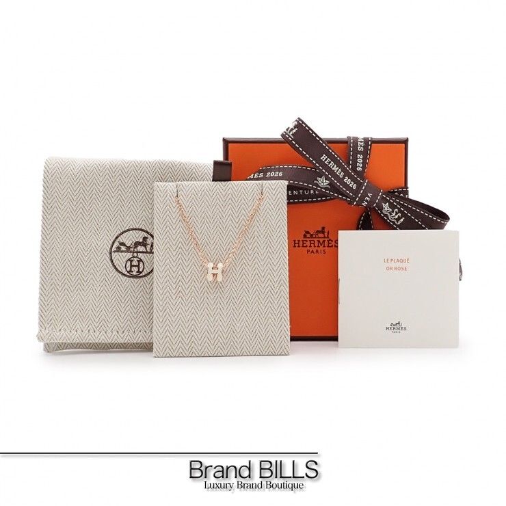 新品 HERMES エルメス ペンダント ミニ・ポップH ポップアッシュ ネックレス H147992FO49 ブラン ローズゴールド カニカン アクセサリー レディース