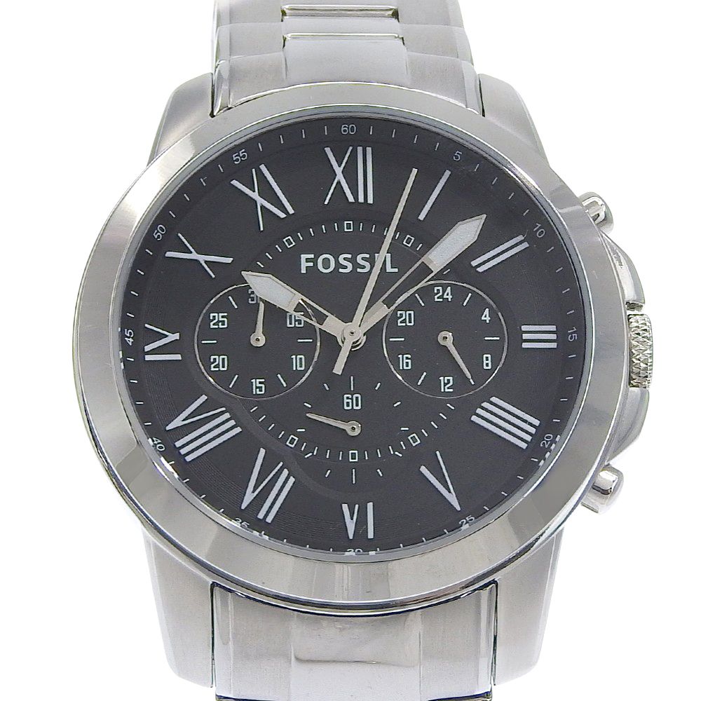 【FOSSIL】フォッシル FS4736 ステンレススチール ブラック クオーツ クロノグラフ メンズ ブラック文字盤 腕時計