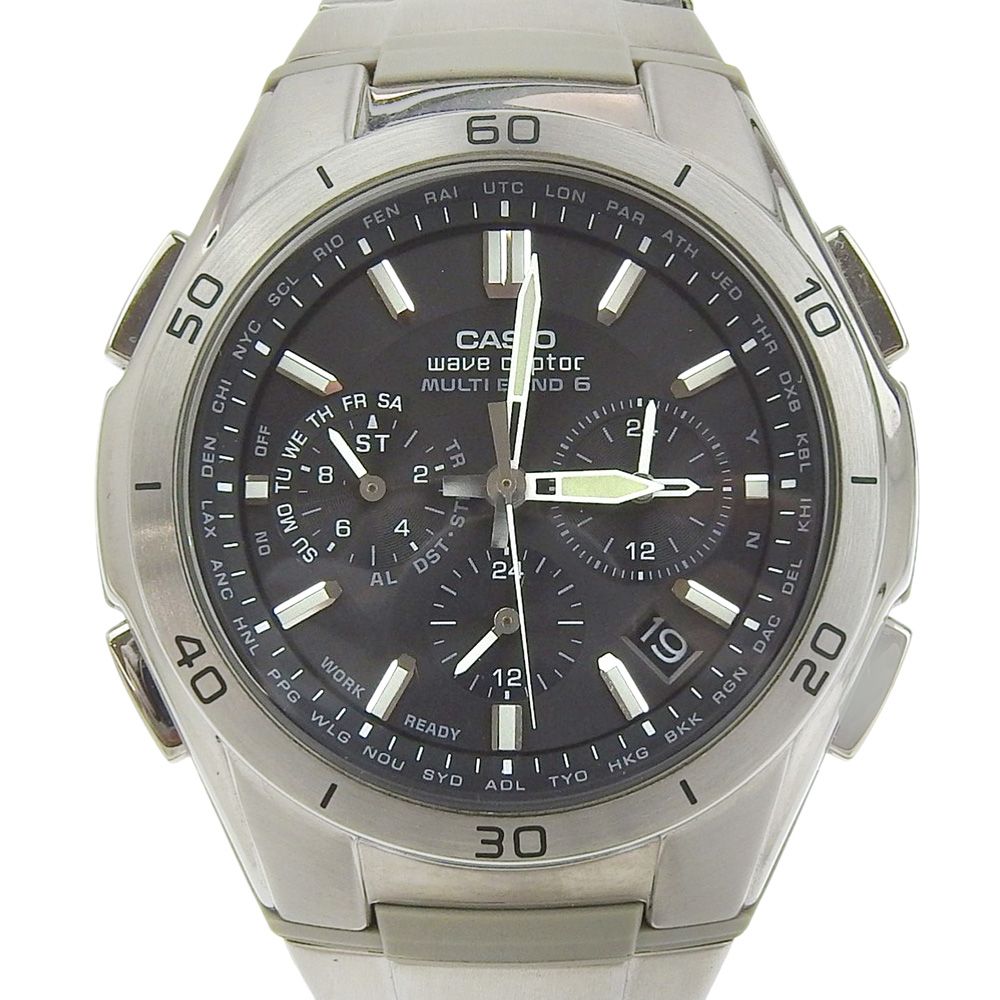 【CASIO】カシオ ウェーブセプター マルチバンド6 WVQ-M410D-1AJF ステンレススチール シルバー ソーラー電波時計 ワールドタイマー メンズ グレー文字盤 腕時計