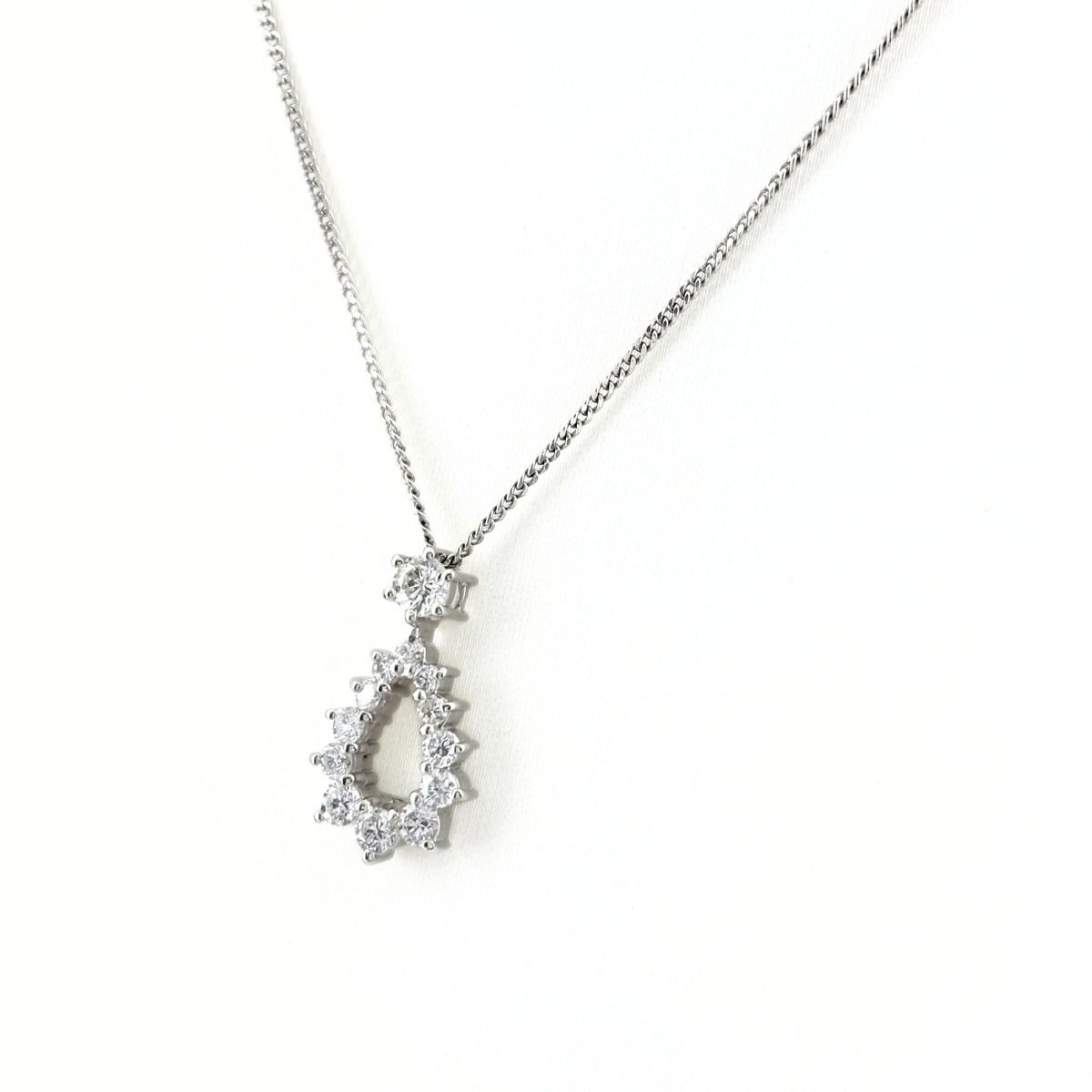 メレダイヤ デザインネックレス プラチナ ペンダント ネックレス Pt900 Pt850 ダイヤモンド レディース 【中古】
