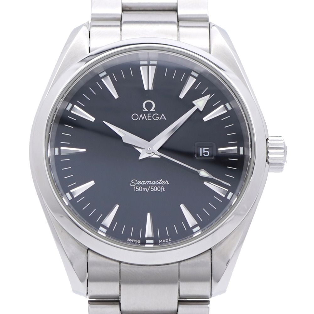 美品 オメガ シーマスター アクアテラ 3617.50 クオーツ 腕時計 SS ブラック 黒文字盤 1213【中古】OMEGA メンズ