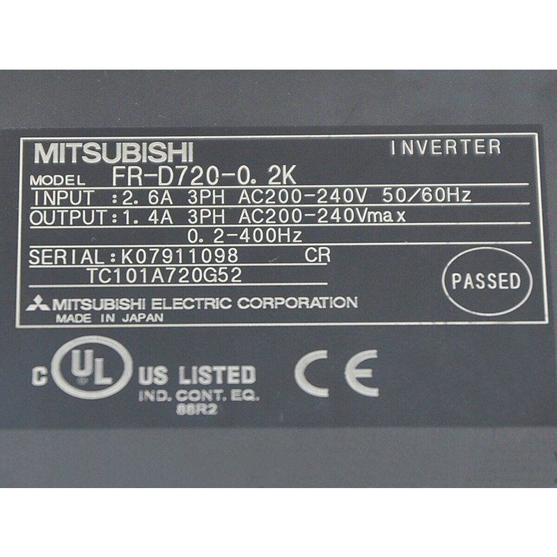 新品【 ★送料無料 】MITSUBISHI 三菱電機 FR-D720-0.2K インバーター【６ヶ月保証】
