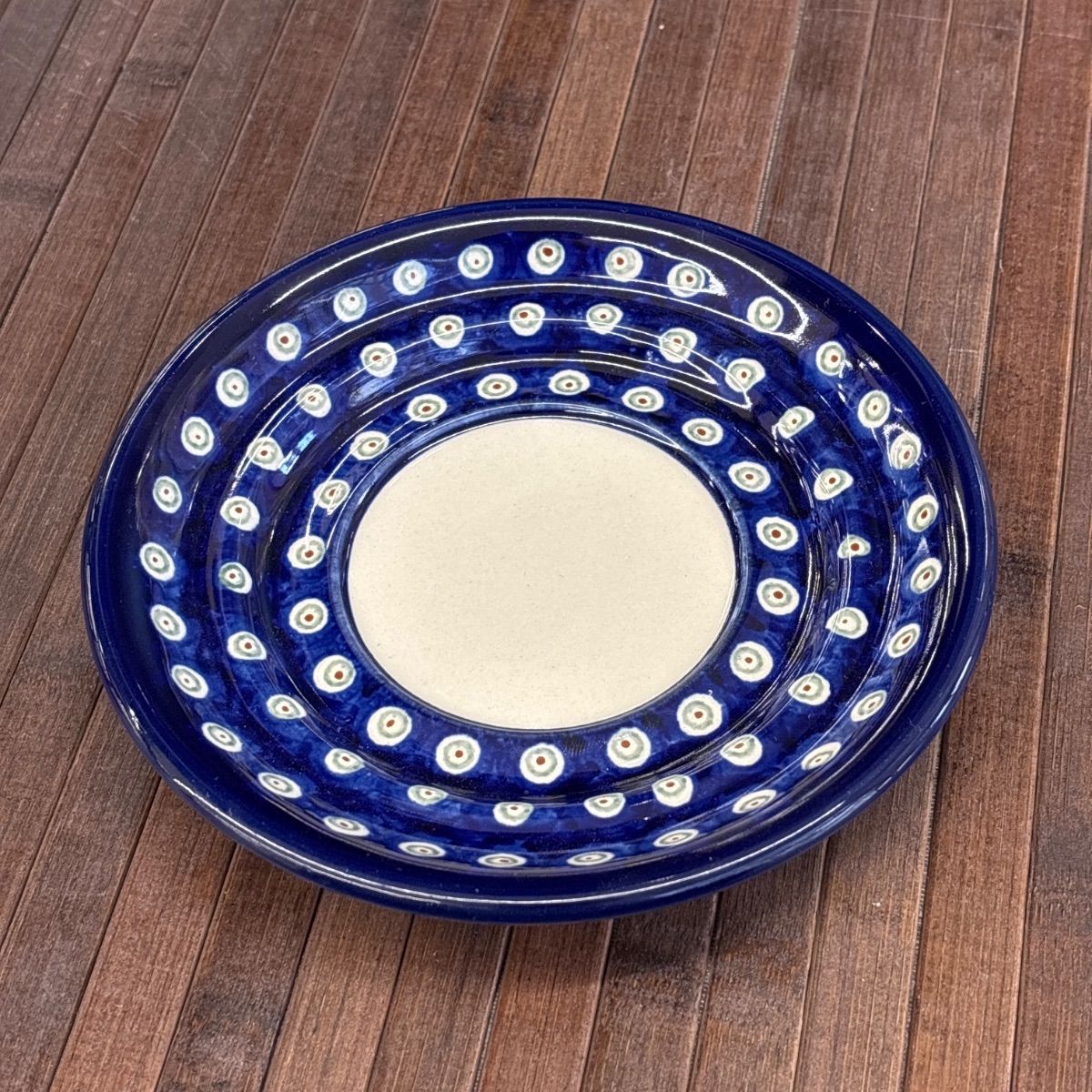 ポーランド製 ハンドメイド 皿 2枚セット ポーランド食器 青い鳥と花