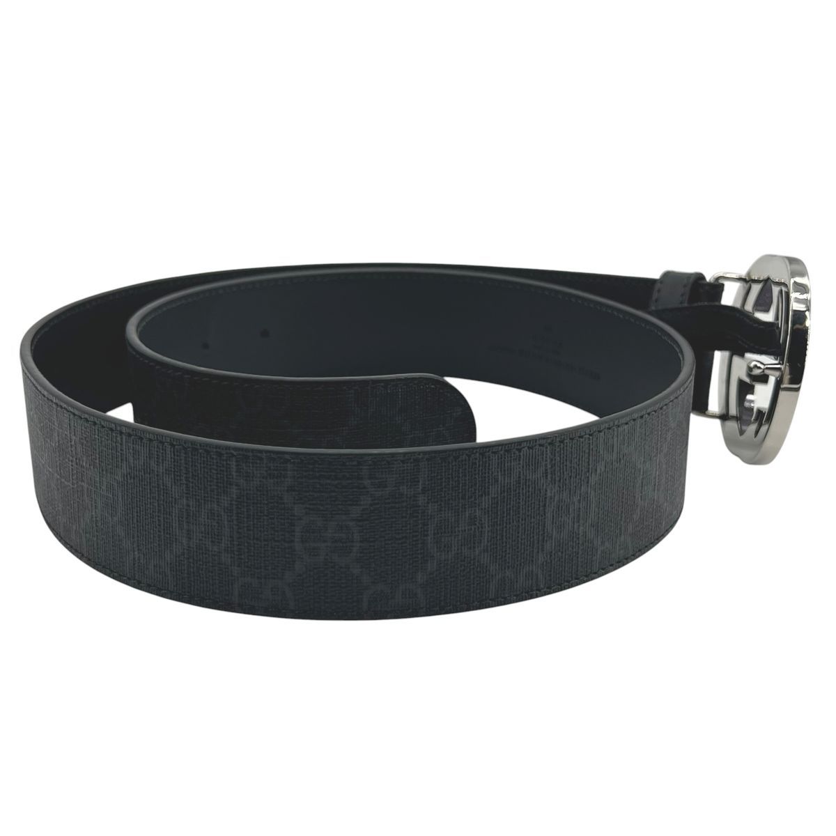 未使用保管品 グッチ ベルト GGスプリーム インターロッキング ロゴバックル 中古】 GUCCI グッチ バックル インターロッキングG バックル付き GG
