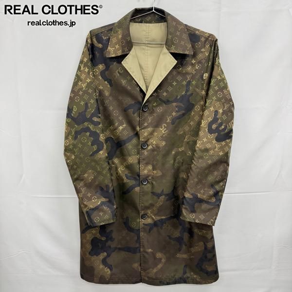 LOUIS VUITTON×Supreme/ルイヴィトン×シュプリーム【17AW】Reversible Trench Coat/リバーシブル トレンチ コート/カモモノグラム /48