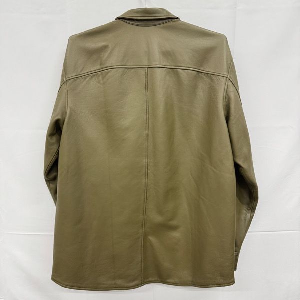 Supreme/シュプリーム【21AW】Leather Shirt/レザー シャツ/オリーブ/L 