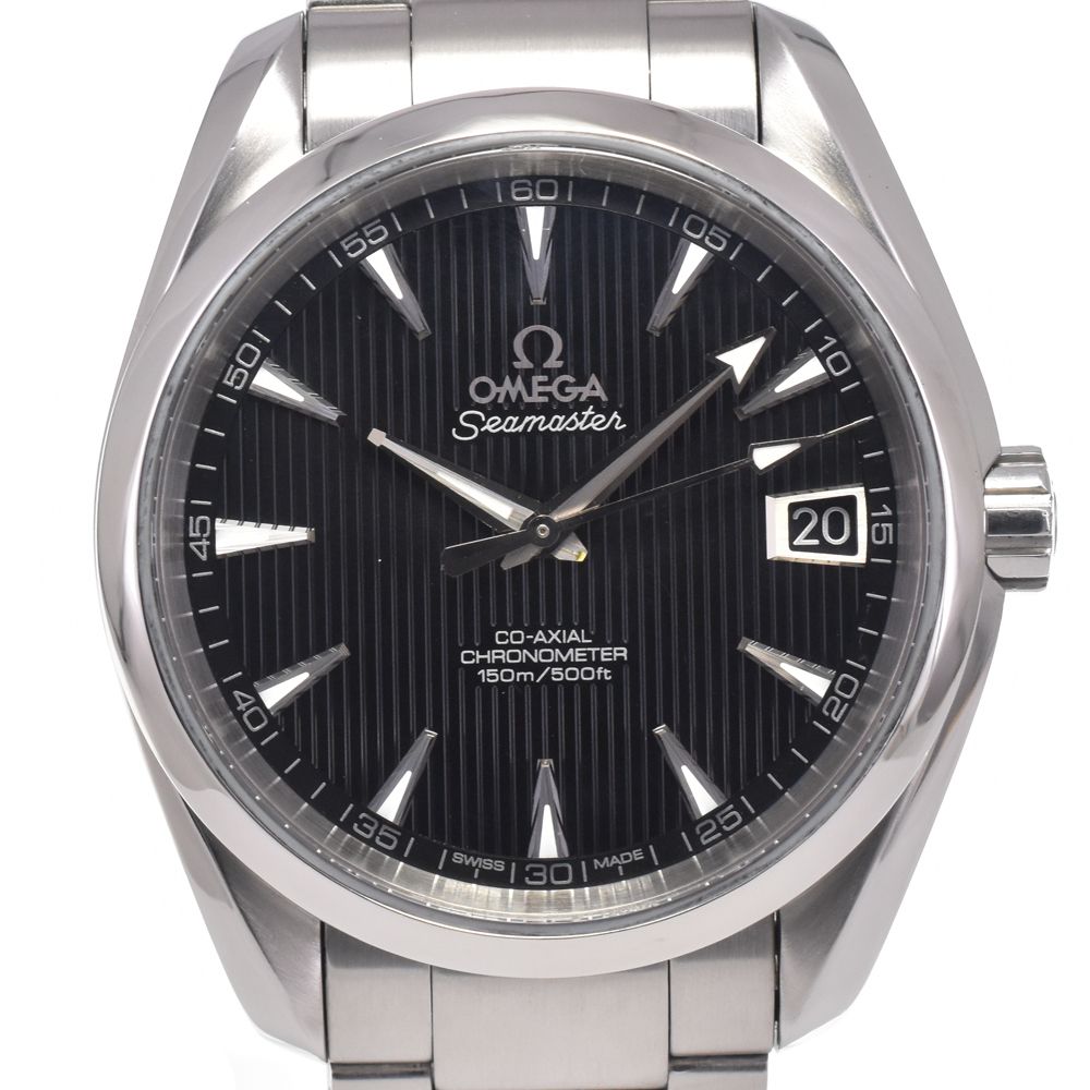 オメガ OMEGA 231.10.39.21.01.001 シーマスターアクアテラ 150m デイト ブラック 自動巻き メンズ 良品 箱付き 腕時計 H#147850