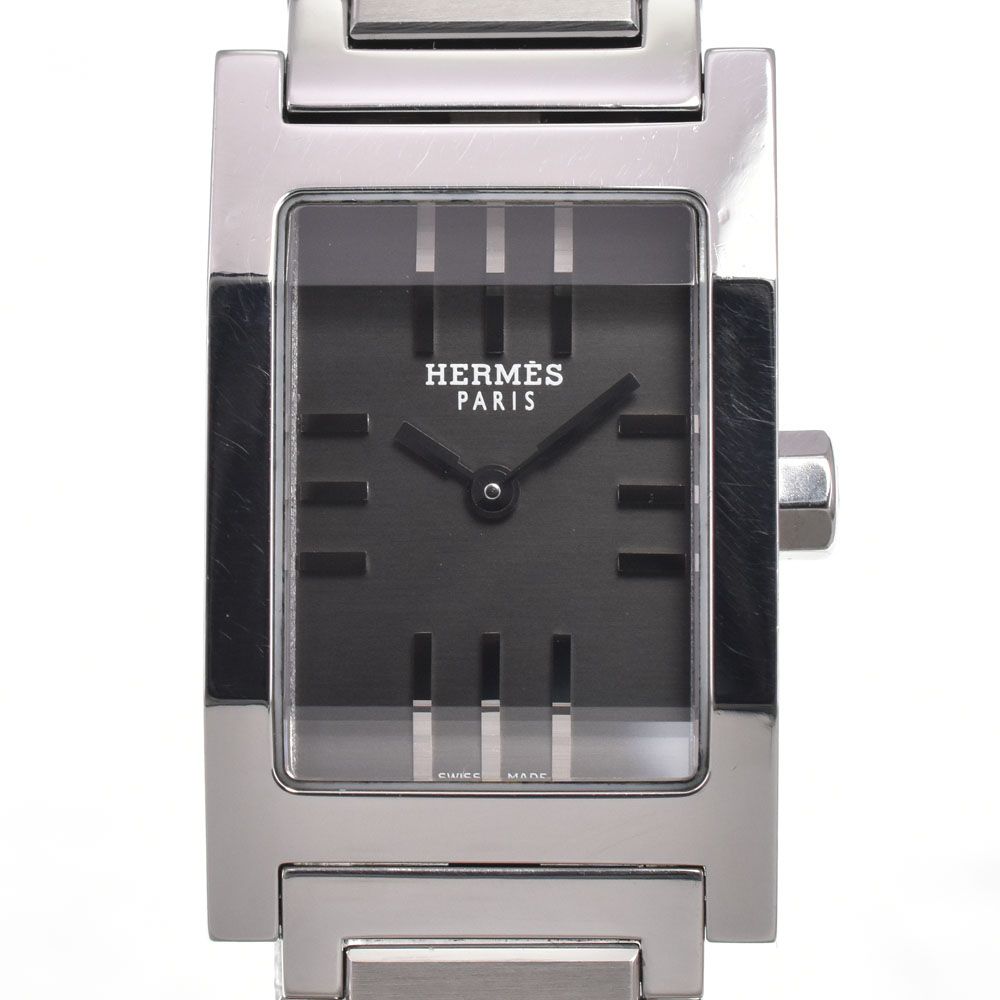 エルメス HERMES TA1.210 タンデム ブラック クォーツ レディース 良品 腕時計 H#147196
