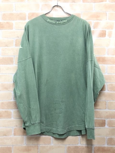 【中古】 Palm Angels パームエンジェルス クルーネック ロングスリーブTシャツ グリーン XL 111453533