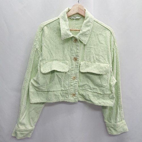 ◇ ZARA ザラ 長袖 ジャケット サイズL グリーン系 レディース E 【1406180069490】