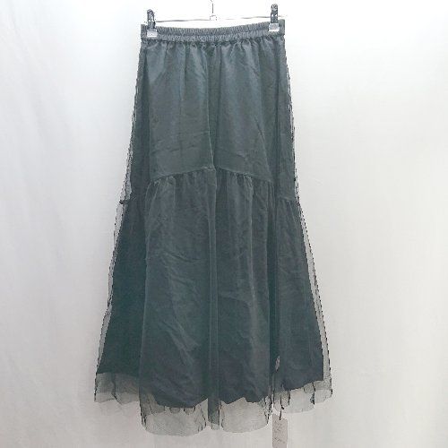 ◇ ◎ ●美品● NOFALL Fun Fashion Future ロング丈 フレア スカート サイズM ブラック レディース E 【1406180074944】