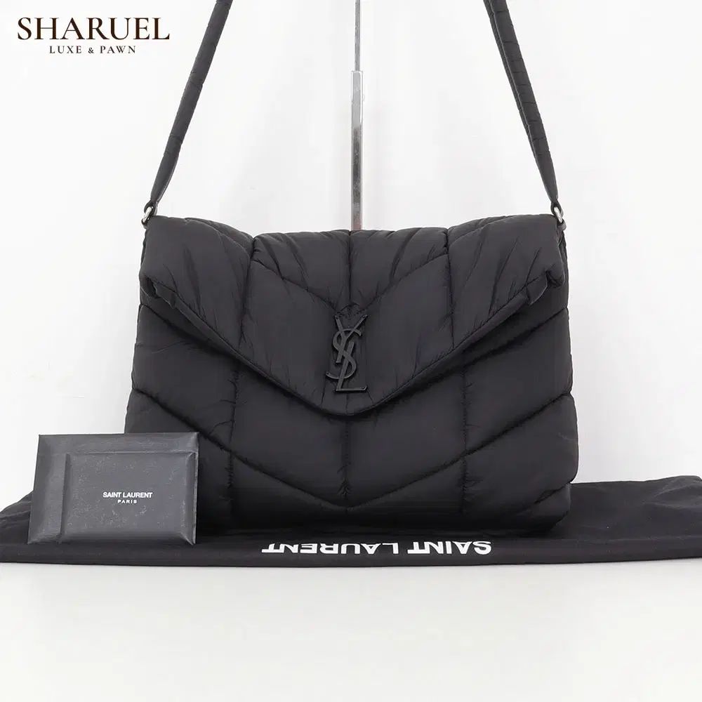 Saint Laurent サンローラン ロゴ パファー ナイロン メッセンジャーバッグ 733630 FABFL 1000