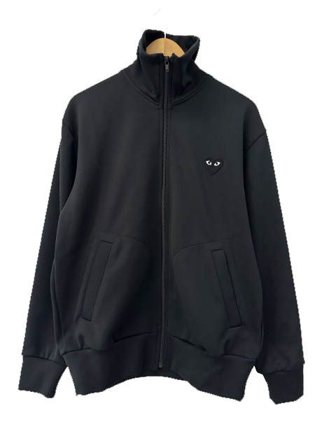 プレイ コムデギャルソン PLAY COMME des GARCONS ハート ロゴ プリント トラック ジャケット ジャージ AX-T256 AD2025 M 黒ブラック ブランド古着ベクトル 中古260514