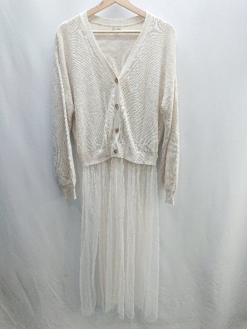 ◇ chouchou シュシュ 長袖 ロング ワンピース ホワイト系 レディース E 【1406180076849】 7,745円