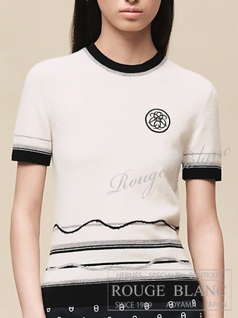 エルメス　国内定価239,800円　2026 S/S　カシミア　ショートスリーブニット　“エクスリブリス”　ブランナークル　#38　タグ付【新品】