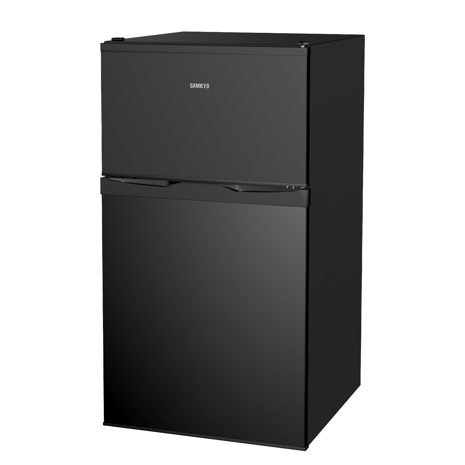 【人気商品】ブラック GU90 静音 一人暮らし 右開き コンパクト 耐熱天板 家庭用 2ドア 小型 95L 冷蔵庫 SAMKYO