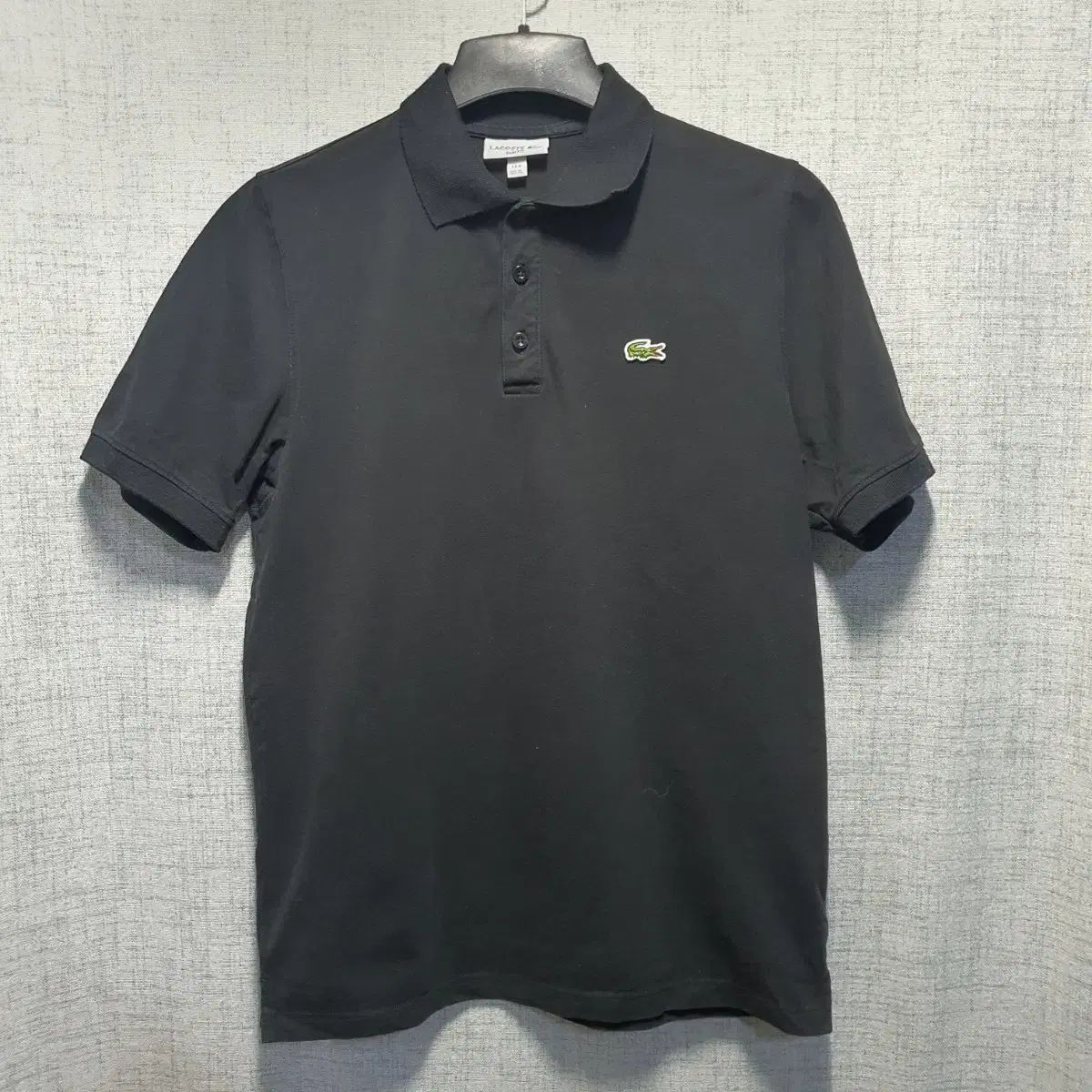 ラコステ スリムフィット ブラック 半袖 ポロTシャツ XL