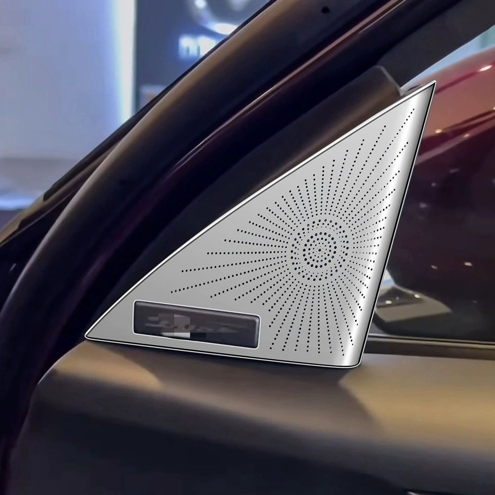 【送料無料】マツダ CX-80 2024+ 専用設計 Aピラースピーカーカバー グリル デカール カスタム ドレスアップ ブラック クローム ABS製 インテリアパーツ 高級感