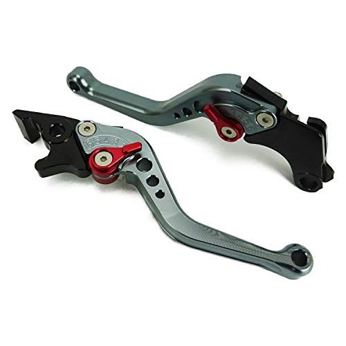 H216グレー(赤) ホンダ ブレーキ クラッチレバー 6段階調整 ショート CL250 モンキー125 GROM 400X CBR400R 等に適合AR 0d69b3d5