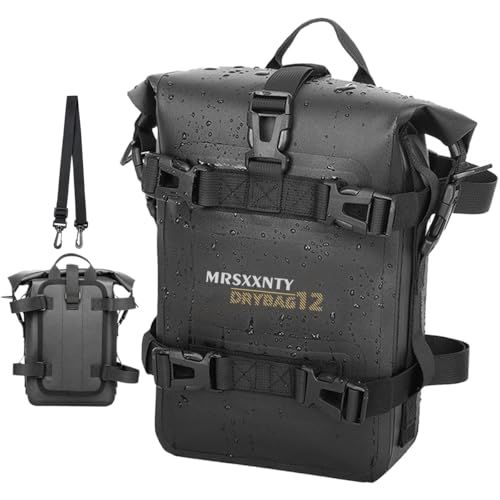 2個セット オートバイのフレームクラッシュバーバッグ、4L 防水モーターサドルパニアバッグ、バンパー修理ツール配置バッグ、複数の取付位置、ツアー、通勤通学、(黒) (2)AR ff1b6148