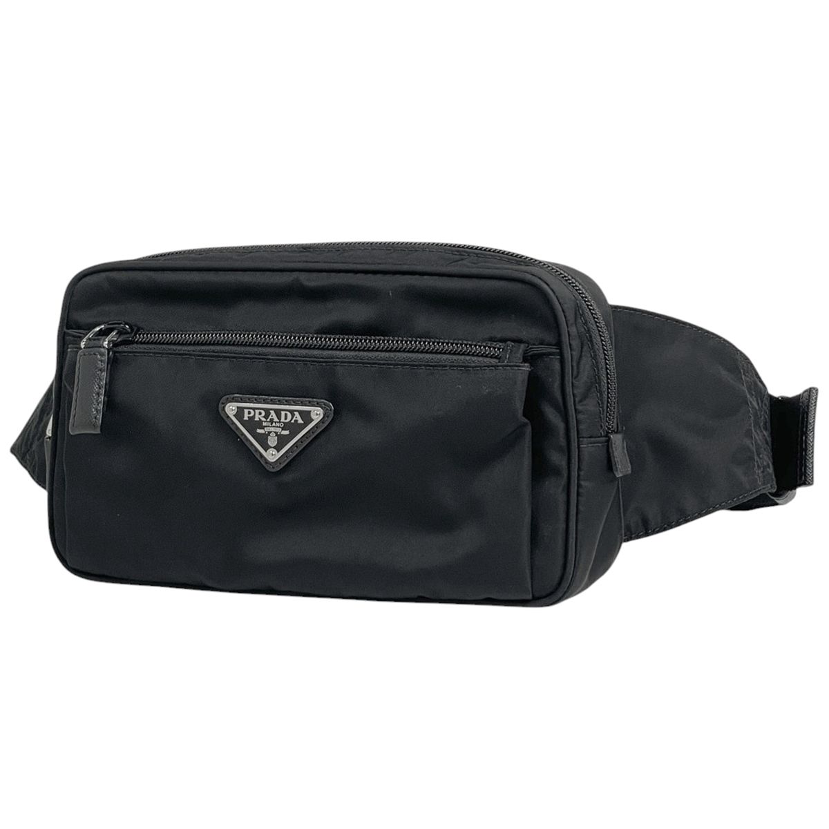 プラダ PRADA ロゴプレート ウエストバッグ ウエストポーチ ボディバッグ テスートナイロン ネロ(ブラック) 2VL977 レディース 【中古】