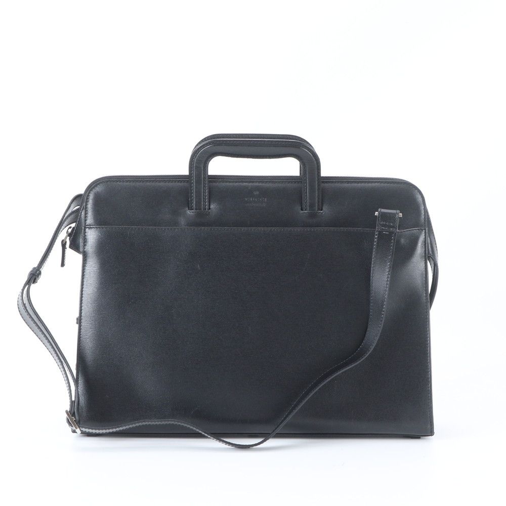極美品 グッチ 015 3707 レザー 2WAY ビジネス バッグ ショルダー 書類鞄 ブリーフケース トート 通勤 A4 メンズ WIE EA9-3【中古】