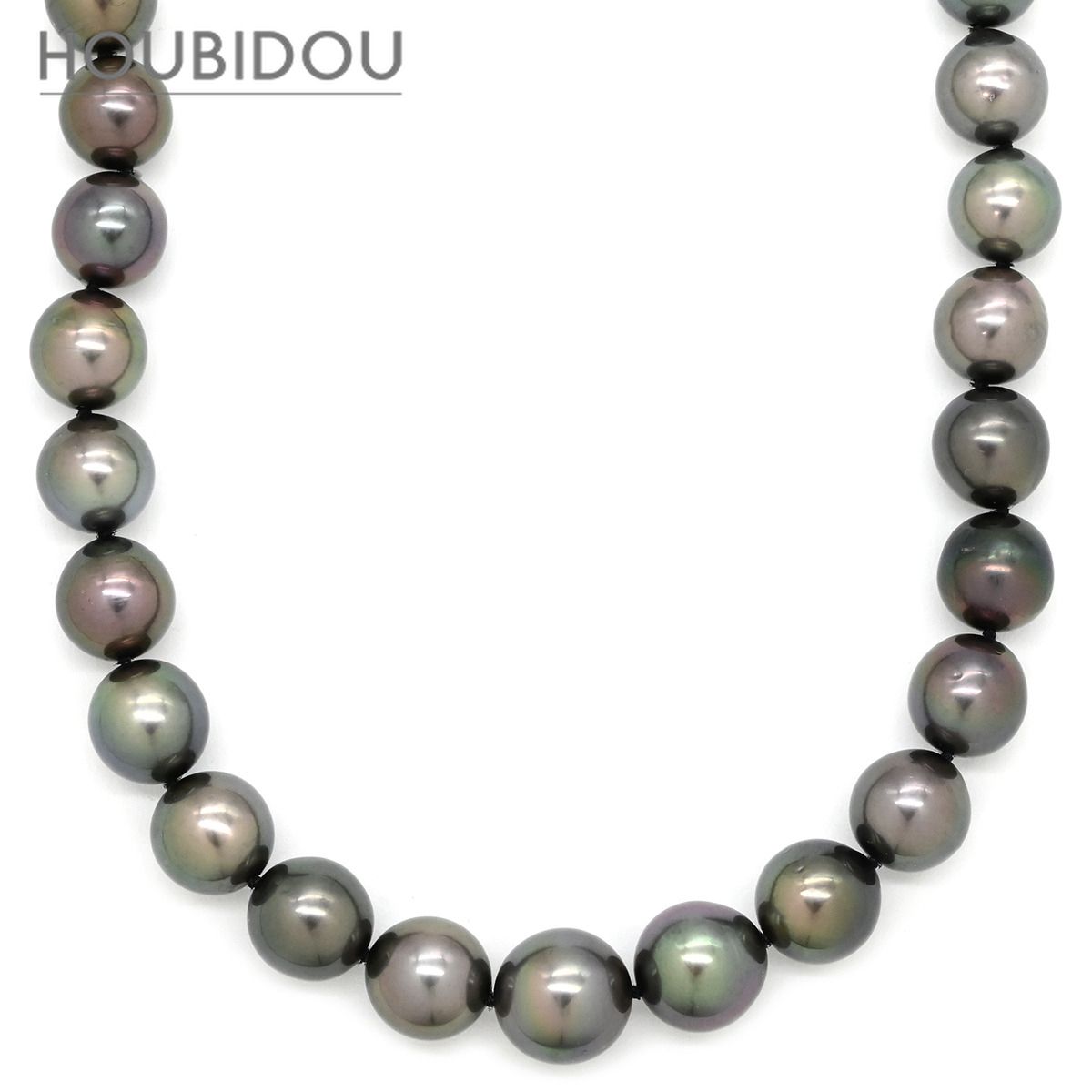 タサキ TASAKI ネックレス 黒蝶パール 8.0-11.4mm ブラック×ホワイトゴールド 真珠 18K 750 WG 一連 一重 【中古】
