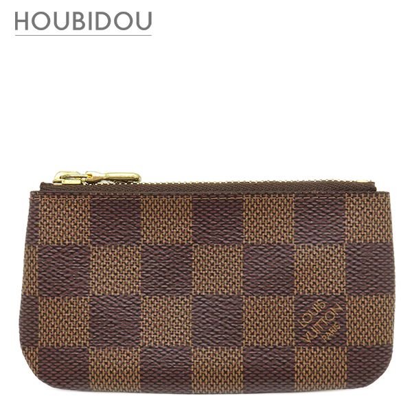 ルイヴィトン Louis Vuitton コインケース ポシェット クレ ダミエキャンバス ダミエエベヌ ゴールド金具 茶 小銭入れ キーチェーン付き N62658 CT4270【中古】