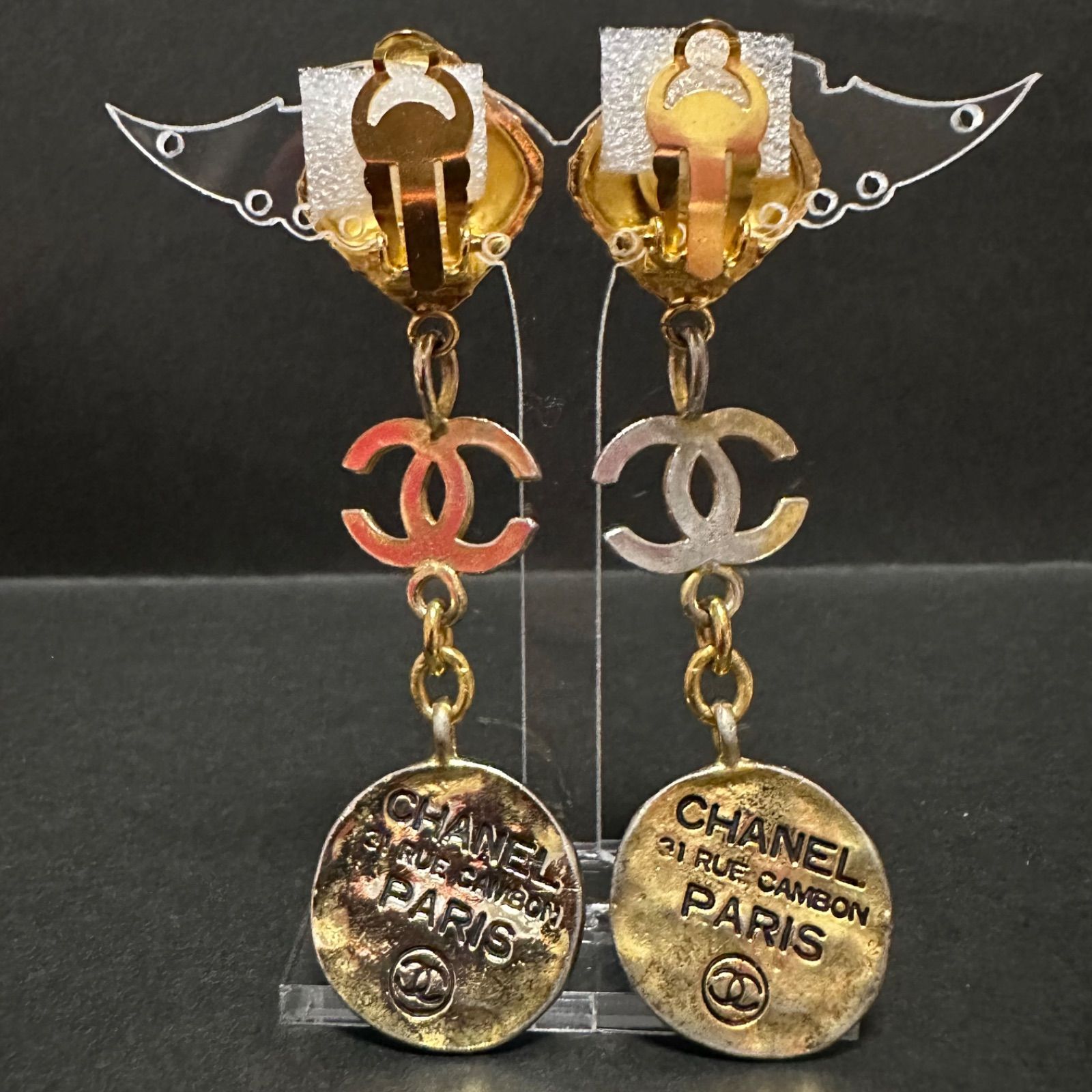 シャネル CHANEL イヤリング ココマーク ヴィンテージ ラウンド ダイヤ 