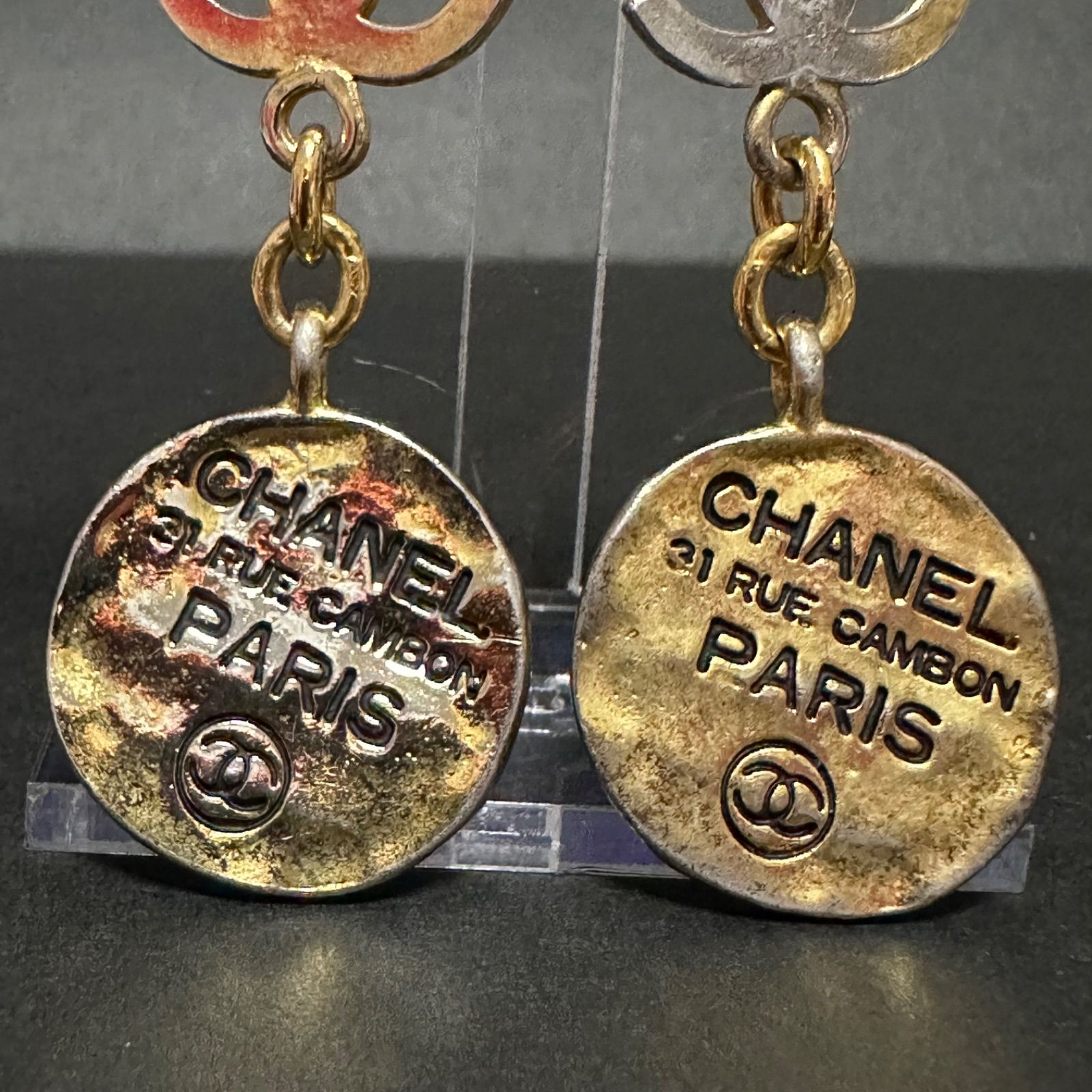 シャネル CHANEL イヤリング ココマーク ヴィンテージ ラウンド ダイヤ 